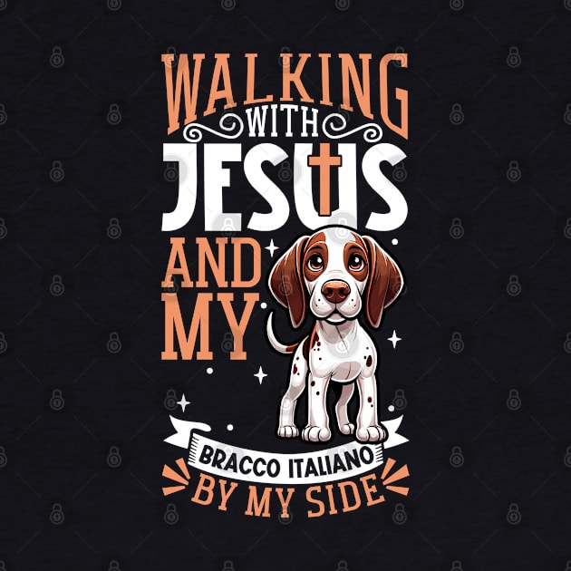 Jesus and dog - Bracco Italiano by Modern Medieval Design